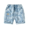 thumbnail image 2 of LYMAYTER Toddler Kids Jeans Shorts for Boys Summer Elastic Waist Denim Shorts Baby Casual Cargo Shorts Pants 1-8T, 2 of 11