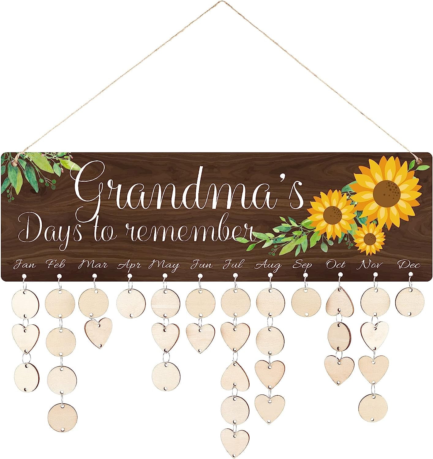 1set Family Birthday Reminder Calendar Wooden Birthday Calendar Wall 1set-family-birthday-reminder-calendar-wooden-birthday-calendar-wall