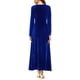 thumbnail image 5 of Vestido largo elástico de terciopelo fruncido de manga larga elegante para mujer Zhivalor WRMH-233-9, 5 of 5
