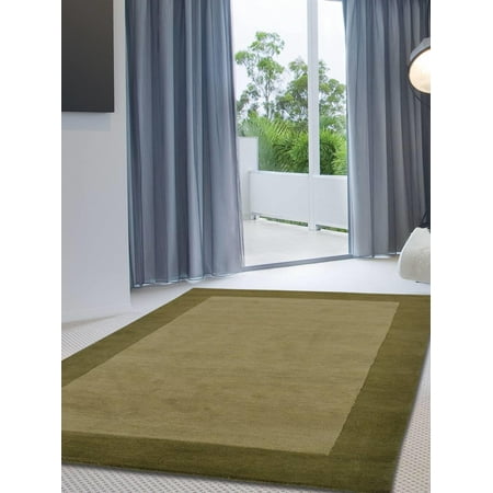 Hand Tufted Contemporary Green Rugsotic Carpets Hand Tufted Woolen 5' x 8' Solid Area Rug Red Brown K00201-Color:Green,Material:Wool,Shape:Rectangle,Size:8' x 10' ()