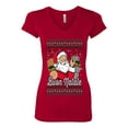 thumbnail image 2 of Wild Bobby Buon Natale, Italian Santa Claus, Funny, Italian American Humor Sweater | Holiday Women Junior Fit V-Neck Tee, 2 of 5