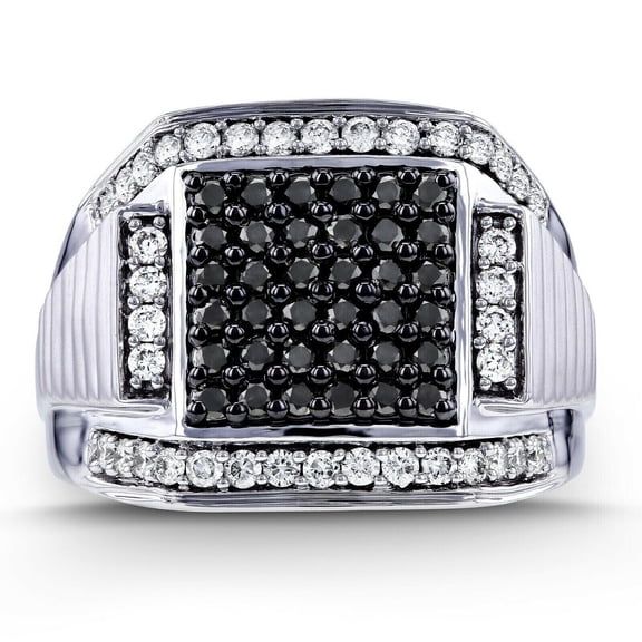 Simulated 3Ct Round Black Diamond Men's Pinky Silver Ring 14K White Gold Over