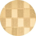 thumbnail image 1 of Ahgly Company Indoor Round Checkered Brown Modern Area Rugs, 6' Round, 1 of 4