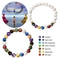 thumbnail image 3 of Opvise Beads Bracelet Colorful Beaded Elastic Rope Adjustable All-match Decorative Gift Faux Volcanic Agate Stone Energy Bangle Fashion Charm for Dating, 3 of 8