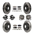 thumbnail image 1 of Transit Auto Front Rear Wheel Hub Bearings Assembly Coated Disc Brake Rotors and Ceramic Pads Kit (10Pc) for Car Chevrolet Sonic - Left Right Side (Driver Passenger) KBB-107556, 1 of 10