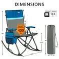 thumbnail image 5 of PORTAL Folding Rocking Camping Chair, Portable Oversized Outdoor Rocker with High Back Hard Armrests, Supports 300 lbs, Blue, 5 of 8