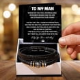 thumbnail image 2 of Birthday Gift for Husband from Wife, Romantic Gift for Boyfriend from Girlfriend with Message Card and Gift Box, Bracelets For Man, To My Man Bracelet, Love You Forever Gifts for Son Boyfriend, 2 of 5