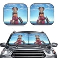 thumbnail image 2 of Goofa Elephant Sits On A Stack Of Luggages Ocean Pattern 2 Piece Car Windshield Sun Shade Foldable | Front Windshield Shade for Sun, Heat and UV Rays | Sunshade for Car Front Window-Large, 2 of 7