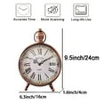 thumbnail image 6 of Retro Metal Golden Table Clock, Vintage Non-Ticking Tabletop Clocks,Silent Quartz Movement Desk Clock for Bedroom Living, Room, Indoor, Study... Home Decoration (No Alarm), 6 of 8