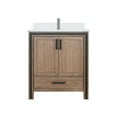 thumbnail image 4 of Ziva 30 in W x 22 in D Rustic Barnwood Bath Vanity, White Quartz Top and Faucet Set, 4 of 8