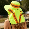 thumbnail image 6 of High Visibility Reflective Work Safety Sun Hat with Neck Flap, Wide Brim UV Protection Hat With Top Vents, Breathable Cooling Mesh for Summer Heat, 6 of 6