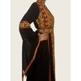 thumbnail image 1 of Eve Red Tatreez Embroidered Palestinian Kaftan Thobe (3 Piece Set), 1 of 1