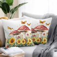 thumbnail image 3 of Outdoor Pillow Cover Mushroom Sunflower Set of 2 Waterproof Throw Pillowcases Butterfly Floral Leaf Decorative Patio Furniture Pillows for Couch Garden Indoor & Outdoor Use, 3 of 9