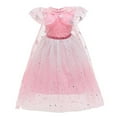 thumbnail image 2 of IBTOM CASTLE Girl Princess Ice Queen Elsa Fancy Dress Up Carnival Cosplay Costume Sequin Snowflake Colorful Tulle Tutu Halloween Christmas Birthday Party Outfit 2-3 Years Gradient Pink, 2 of 8