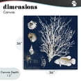 thumbnail image 4 of Stupell Industries Coastal Coral Medley on Navy Canvas Art, 36 x 36, by Lanie Loreth, 4 of 8