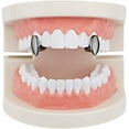 thumbnail image 1 of HAHDAXIA 2 Pcs Iced Out Teeth Grillz for Hip Hop Grills for Your Teeth Top and Bottom, Rapper Costume Cosplay Teeth Jewelry and Accessories - for Photo Video Shoots, Clubbing, 1 of 2
