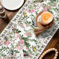 thumbnail image 3 of Pink Spring Floral Table Runner 90 Inches, Elegant Pastoral Flowers Birds Watercolor Bed Runner Dresser Scarves Tabletop for Indoor Outdoor Parties/Ceremony/Banquet, 13" x 90", 3 of 8