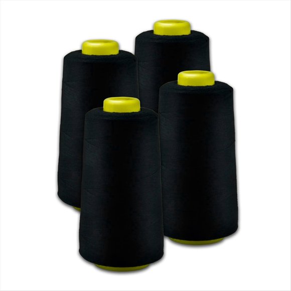 All- Black Thread for Sewing Polyester Sewing Thread of 3000 Yards Each Spool Thread for Sewing Machine Thread,4 x Polyester Thread for Sewing 40/2,Black