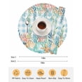 thumbnail image 6 of 13 Inch Round Placemats Set of 6, Nautical Coastal Non Slip Heat Insulation PP Table Mats, Summer Beach Shell Coral Seaweed Blue Plaid Washable Place Mats for Kitchen Dining Party Table Decor, 6 of 7