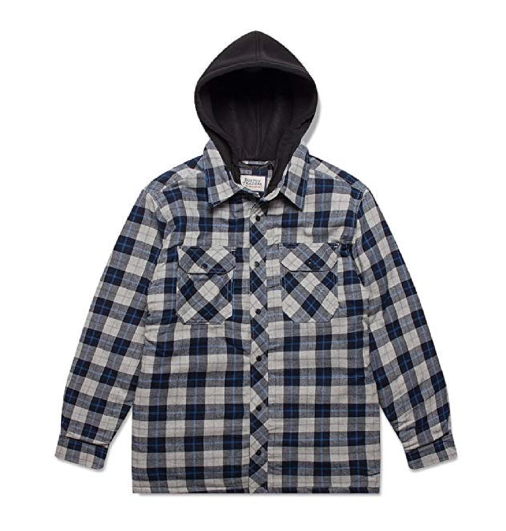 boston traders sherpa lined hooded flannel