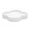 White, variant on DBOZE Modern Clover-Shaped Decorative Tray, 7 Inch Vanity Organizer for Perfume, Jewelry, Candles and Coffee Table Decor, Sculptural Catchall Tray with Textured Edge, Black