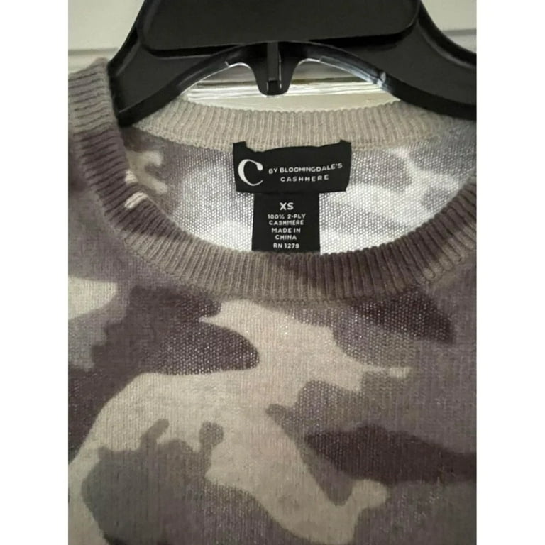 C by bloomingdale's camo cashmere sweater hot sale