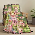 thumbnail image 6 of Lovely Cartoon Pigs Blanket Lightweight Soft Flannel Fleece Throw Blankets for Couch Bed Sofa Practical Gifts Large-Adult (80"X60"), 6 of 6