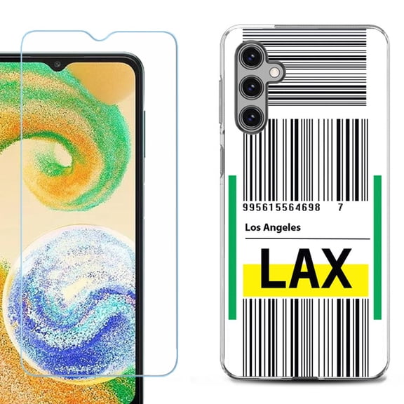 OneToughShield ® Compatible with Samsung Galaxy A15 5G, Shockproof Phone Case, with Tempered Glass Screen Protector - Airport Tag / Los Angeles