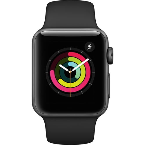 Apple Watch Series 3 GPS, 42mm Space Gray + Black Sport Band with USB  Adapter (New-Open Box)