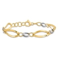 thumbnail image 3 of 14k Two-tone Bracelet Fancy mm 7.25 in Polished and D/C Link w/1/2in. ext., 3 of 5