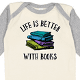 thumbnail image 4 of Inktastic Life's Better with Books Boys or Girls Long Sleeve Baby Bodysuit, 4 of 5