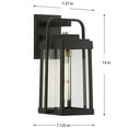thumbnail image 2 of Walcott Collection One-Light Antique Bronze with Brasstone Accents Clear Glass Transitional Outdoor Wall Lantern Light, 2 of 2