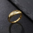 thumbnail image 5 of Juego de anillos de oro, anillos apilables chapados en oro de 18 quilates para mujer, juego de apilamiento de anillo de cúpula y anillo de banda, anillo de cúpula de estrella de 2 piezas, (tamaño: 8) Feliz Sencillez, 5 of 5