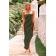 thumbnail image 4 of Vestido PRETTYGARDEN Largo sin Tirantes con Volantes Verde Militar XL, 4 of 8