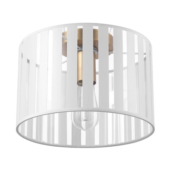 Globe Electric 91002516 Brooklyn 11" Wide Semi-Flush Drum Ceiling Fixture - Brass
