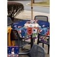 thumbnail image 5 of Outdoor Tablecloth with Umbrella Hole for Patio/Picnic/Party/Camping, 4th of July Waterproof Table Cloth Square Cover Washable, Independence Day Patriotic Flowers Dogs Blue (60"x 60"), 5 of 9