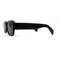 thumbnail image 3 of Hipster Gentlemens Beveled Rectangle Fashion Plastic Sunglasses All Black, 3 of 4
