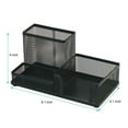 thumbnail image 3 of Dusknt Silver Iron Three-Compartment Storage Pen Holder, Pencil Barrel,Mesh Desk Organizer Supplies Caddy with Pencil Holder and Storage Baskets for Desktop Accessories 3 Compartments, 3 of 9