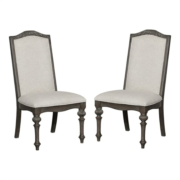 Furniture of America Clyde Fabric Padded Dining Chair in Natural Tone (Set of 2)