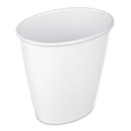 - Sterilite 1.5 Gal./5.7 L Oval Vanity Wastebasket, White