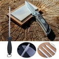 thumbnail image 2 of tamizeot Honing Steel Handheld Knife Stick Sharpening Rod Carbon Steel Sharpener for Kitchen Outdoor Household Sporting, 2 of 6