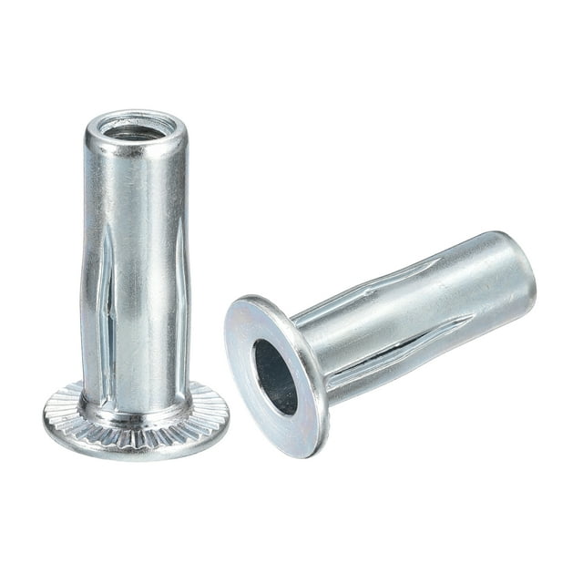 Unique Bargains Écrous de Rivets Multi-Poignées M6, 25 Pcs Écrou Fileté Tête Plate Acier au Carbone Plus Écrous
