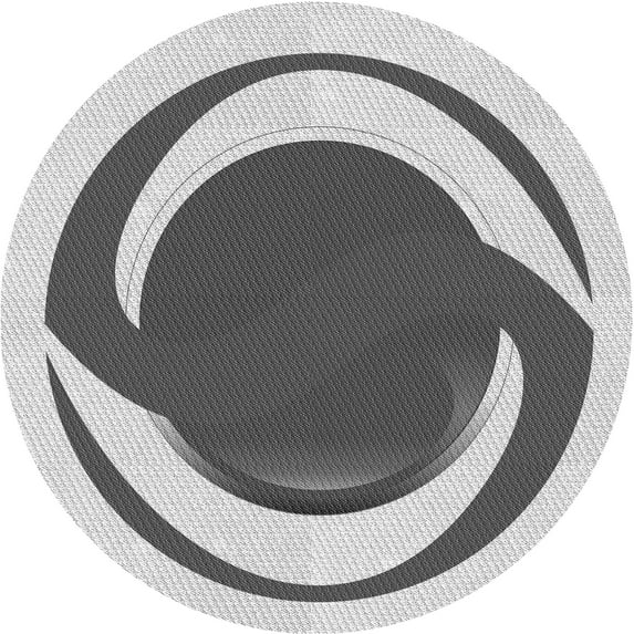 Ahgly Company Indoor Round Patterned Ash Gray Area Rugs, 4' Round