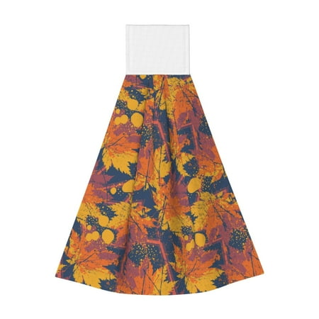 

Coaee Vintage Abstract Maple Leaf Art for Fast Absorbent Hanging Towels with Velcro for Kitchen Bathroom Laundryroom