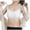 White, variant on Women's Workout Bralettes Built in Padded Strappy Back Lace Bras Solid Color 2-Ply Sling Anti-Slip Underwear Full Coverage High Impact Bralettes for Running Gym Lounge