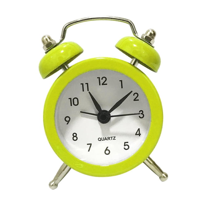 Despertador de alimentado por batería, campana gemela , relojes de noche con repetición, 6 colores Verde Zulema Reloj despertador de escritorio