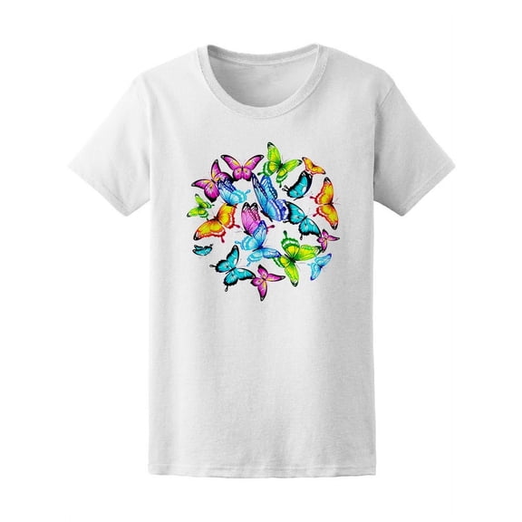 Colorful & Beautiful Butterflies T-Shirt Women -Image by Shutterstock, Female XX-Large