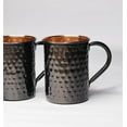 thumbnail image 4 of Set of 2 Black Moscow Mule Mugs Hammered Design: Unique Copper Mugs, Stylish Elegance for Every Sip By AWF PAN STORE, 4 of 4