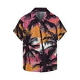thumbnail image 4 of Yteetum Men's Hawaiian Shirt Short Sleeve Floral Button Down Lapel Hawaiian T Shirts Mens Casual Plus Size Hawaiian Palm Tree Print Qucikly Dry Short Sleeve Shirts Summer Vacation Beach Tee Shirts, 4 of 5