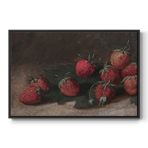 Vintage Botanical Print-XCVII By Wexford Home Framed in Black Wood Gallery Wrapped Canvas 17 in. x 25 in.